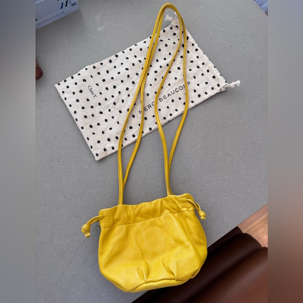 Clare V Emma Leather Bucket Bag - Yellow